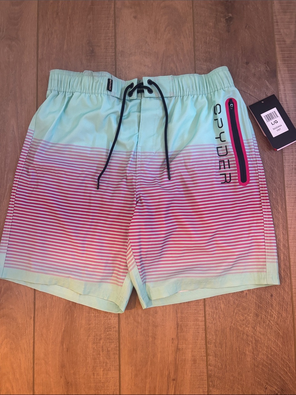Spyder Men's Mint and Pink Gradient Swim Shorts
